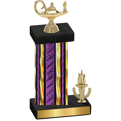 Accented Single Purple Glacier Victory Academics Trophy