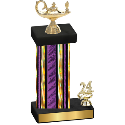 Accented Single Purple Glacier Year Academics Trophy