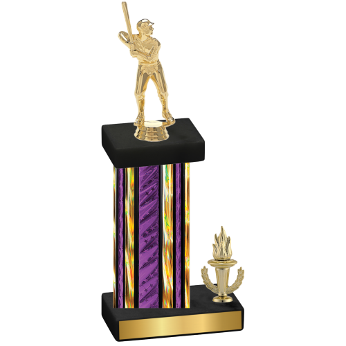 Accented Single Purple Glacier Victory Baseball Trophy