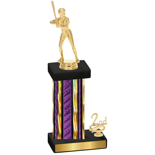Accented Single Purple Glacier Second Place Softball Trophy