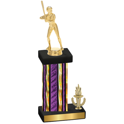 Accented Single Purple Glacier Victory Softball Trophy