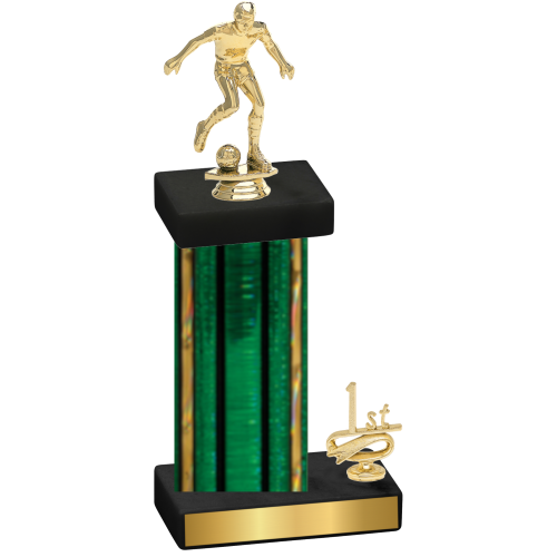 Accented Single Green Glacier First Place Soccer Trophy