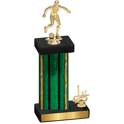 Accented Single Green Glacier First Place Soccer Trophy