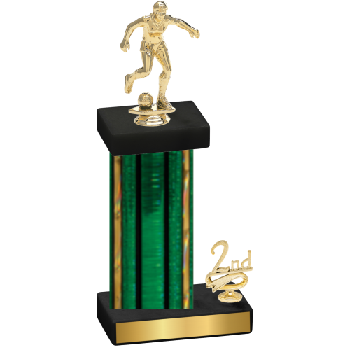 Accented Single Green Glacier Second Place Soccer Trophy