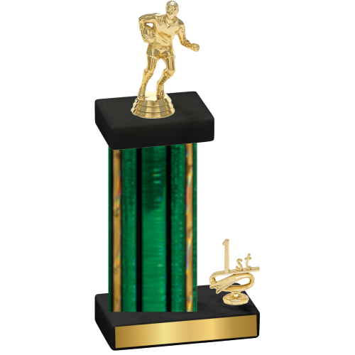 Accented Single Green Glacier First Place Rugby Trophy