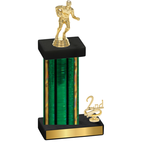 Accented Single Green Glacier Second Place Rugby Trophy