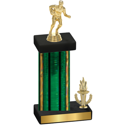 Accented Single Green Glacier Victory Rugby Trophy