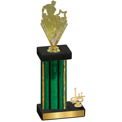 Accented Single Green Glacier First Place Rugby Trophy