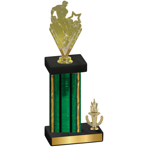 Accented Single Green Glacier Victory Rugby Trophy