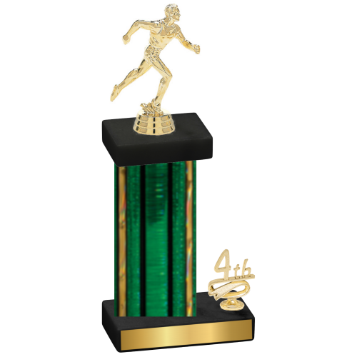 Accented Single Green Glacier Fourth Place Running Trophy