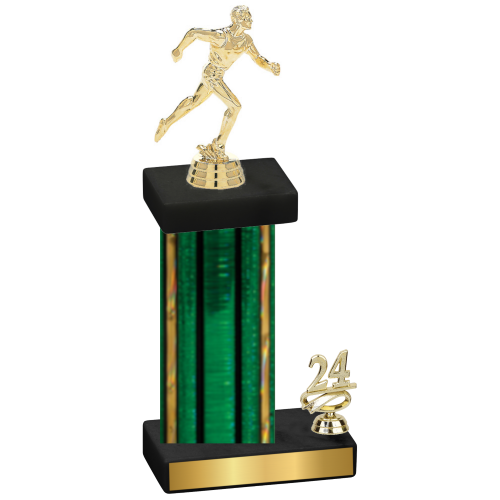 Accented Single Green Glacier Year Running Trophy