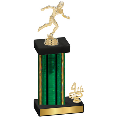 Accented Single Green Glacier Fourth Place Running Trophy