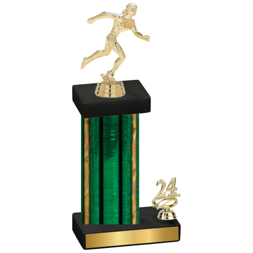 Accented Single Green Glacier Year Running Trophy