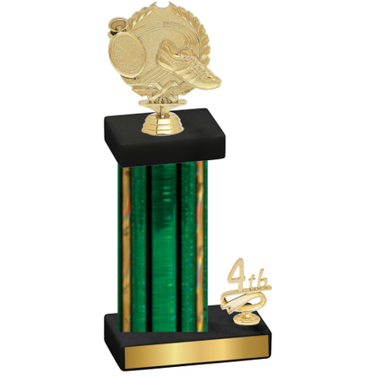 Accented Single Green Glacier Fourth Place Running Trophy