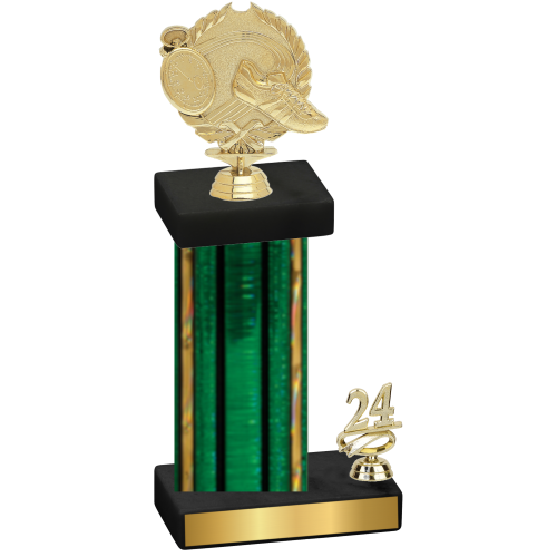 Accented Single Green Glacier Year Running Trophy