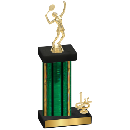 Accented Single Green Glacier First Place Tennis Trophy