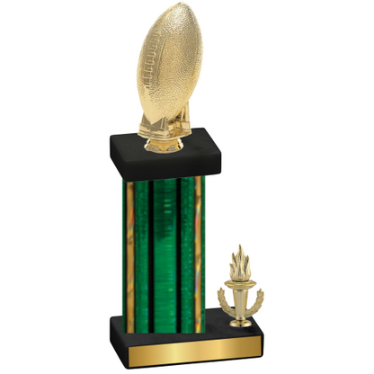 Accented Single Green Glacier Victory Football Trophy