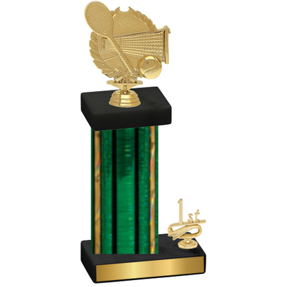 Accented Single Green Glacier First Place Tennis Trophy