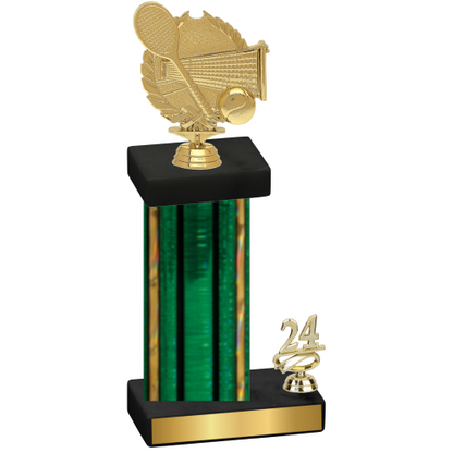 Accented Single Green Glacier Year Tennis Trophy