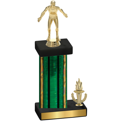 Accented Single Green Glacier Victory Wrestling Trophy