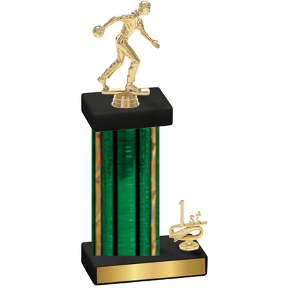 Accented Single Green Glacier First Place Bowling Trophy