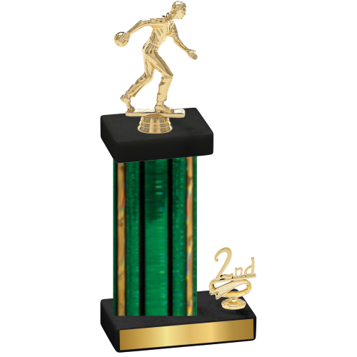 Accented Single Green Glacier Second Place Bowling Trophy