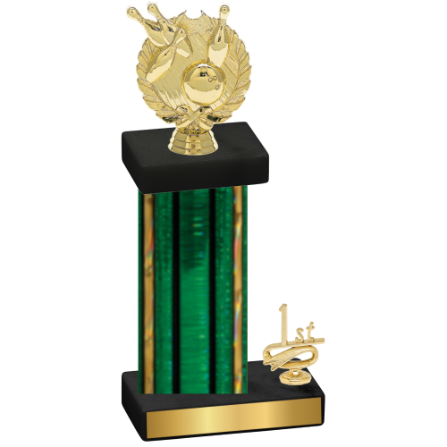 Accented Single Green Glacier First Place Bowling Trophy