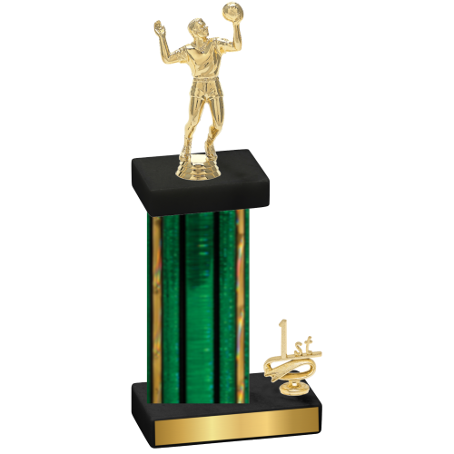 Accented Single Green Glacier First Place Volleyball Trophy