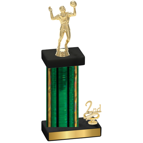 Accented Single Green Glacier Second Place Volleyball Trophy