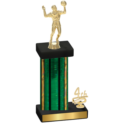 Accented Single Green Glacier Fourth Place Volleyball Trophy