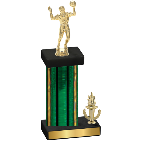 Accented Single Green Glacier Victory Volleyball Trophy