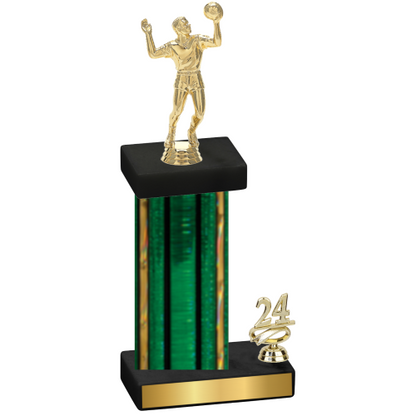 Accented Single Green Glacier Year Volleyball Trophy