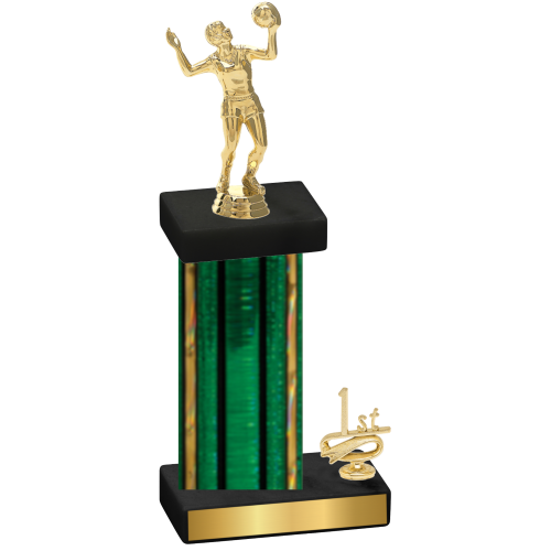 Accented Single Green Glacier First Place Volleyball Trophy