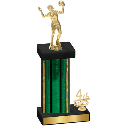 Accented Single Green Glacier Fourth Place Volleyball Trophy