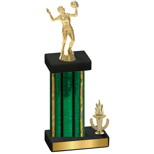 Accented Single Green Glacier Victory Volleyball Trophy