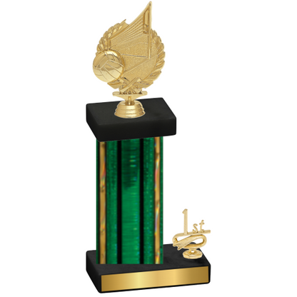 Accented Single Green Glacier First Place Volleyball Trophy