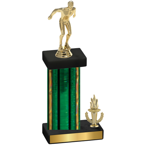 Accented Single Green Glacier Victory Swimming Trophy