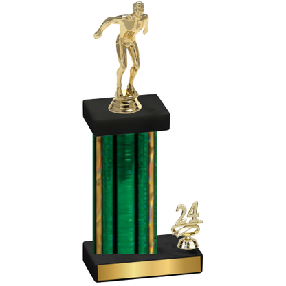 Accented Single Green Glacier Year Swimming Trophy