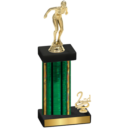 Accented Single Green Glacier Second Place Tennis Trophy