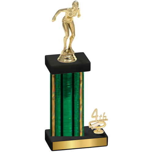 Accented Single Green Glacier Fourth Place Tennis Trophy