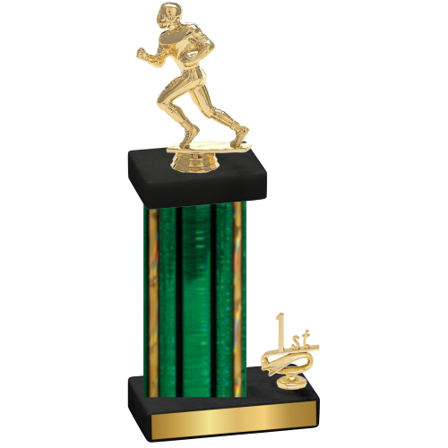 Accented Single Green Glacier First Place Football Trophy