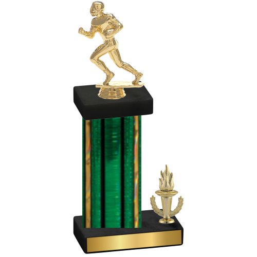 Accented Single Green Glacier Victory Football Trophy