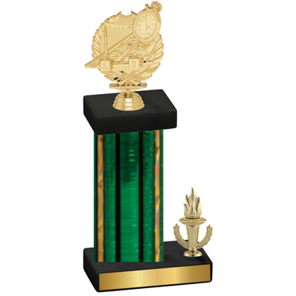 Accented Single Green Glacier Victory Swimming Trophy