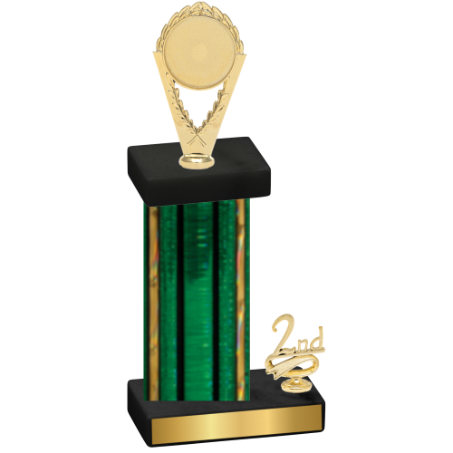 Accented Single Green Glacier Second Place Insert Trophy
