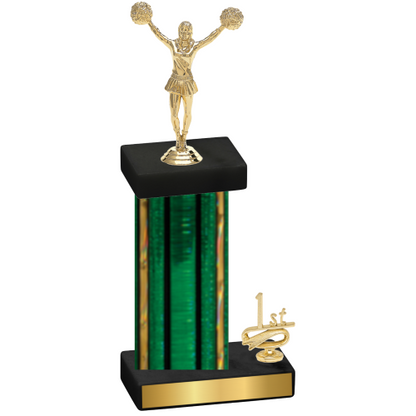 Accented Single Green Glacier First Place Cheerleading Trophy