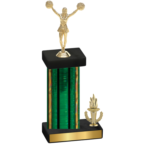 Accented Single Green Glacier Victory Cheerleading Trophy