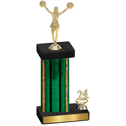 Accented Single Green Glacier Year Cheerleading Trophy