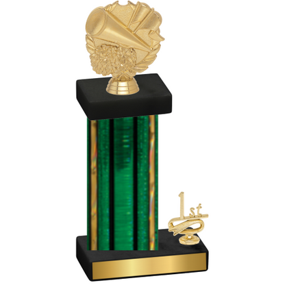 Accented Single Green Glacier First Place Cheerleading Trophy