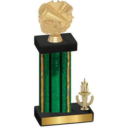 Accented Single Green Glacier Victory Cheerleading Trophy