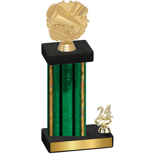 Accented Single Green Glacier Year Cheerleading Trophy
